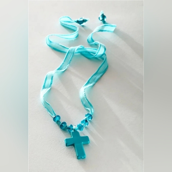 Free People, Ivy Pendant Choker, Violet/Cross - NWOT - Picture 2 of 7